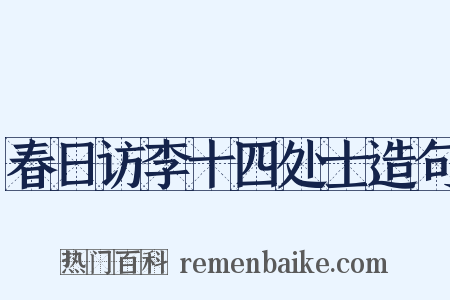 春日访李十四处士造句是什么意思的图片
